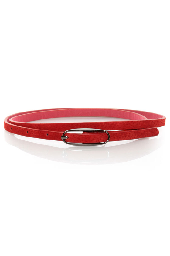 Agreement Red Skinny Belt