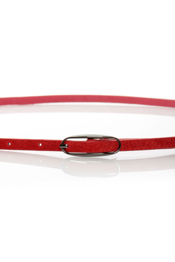 Agreement Red Skinny Belt