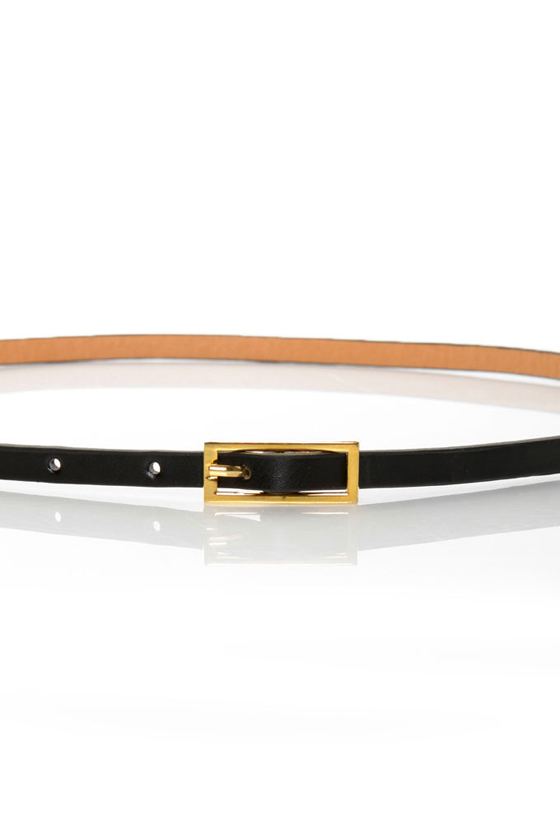 Covenants Studded Black Skinny Belt