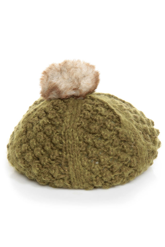 San Diego Hat Co. Woodlands Green Pom Beret
