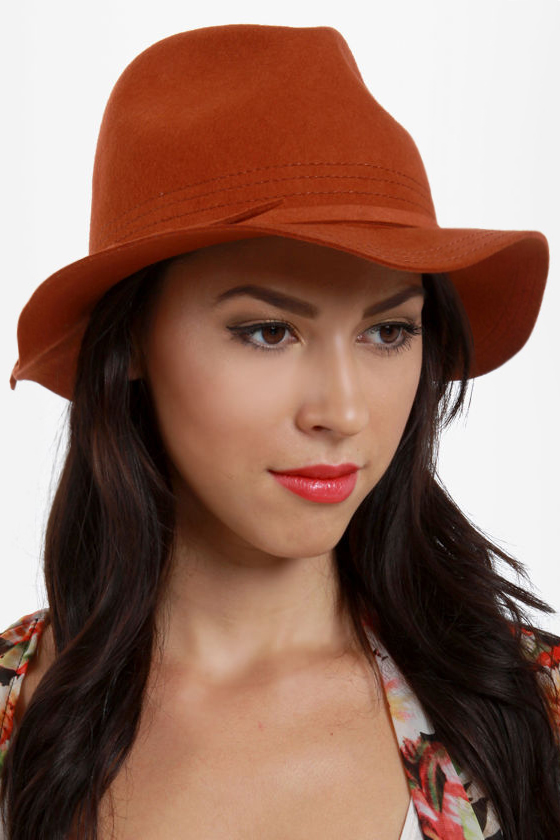 San Diego Hat Co. What a Dame Rust Orange Fedora