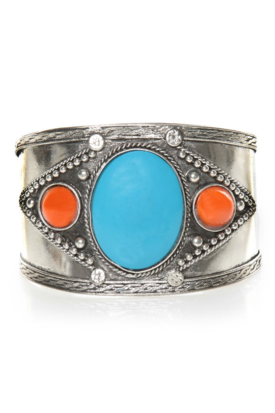 Rock Collection Silver Cuff Bracelet