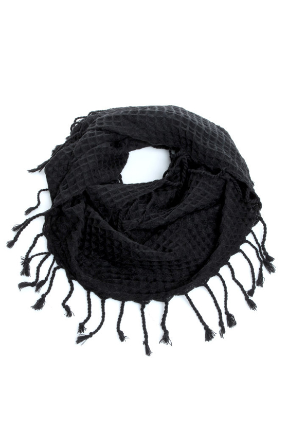 The Waffle Truth Black Infinity Scarf