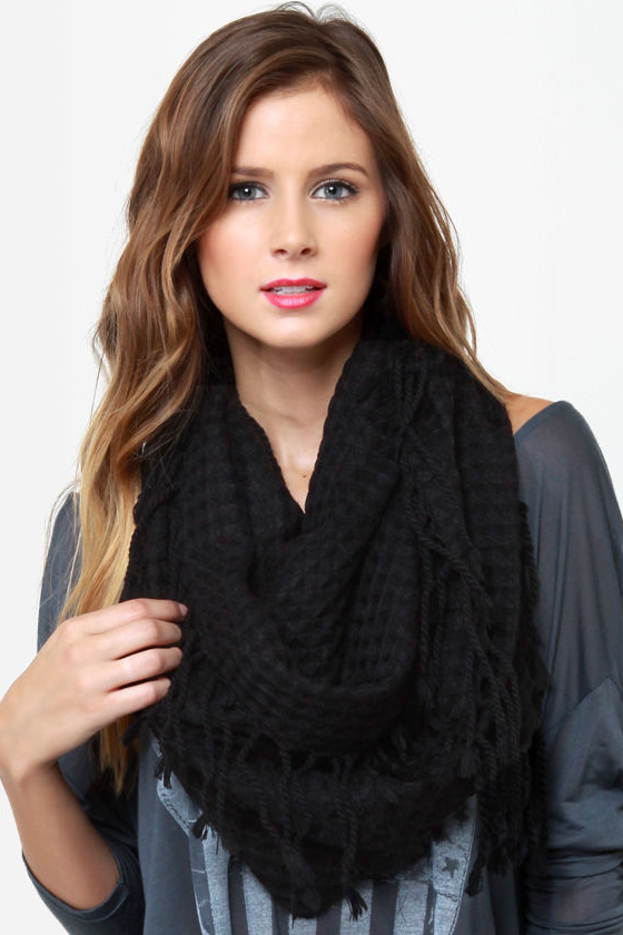 The Waffle Truth Black Infinity Scarf