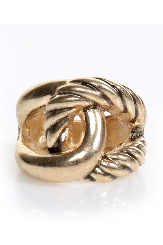 Stylish CC Ring - Gold Ring - Stretch Ring - $10.00 - Lulus