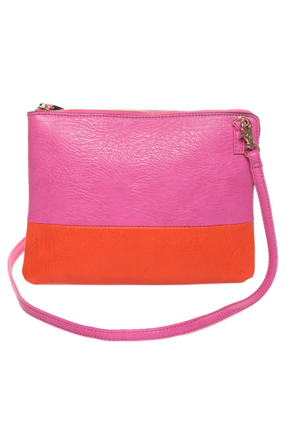 Popsicle Star Color Block Pink Clutch