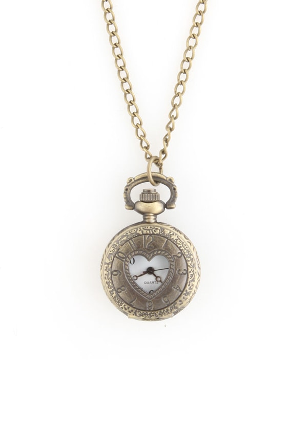 Zad Chandi Heart Watch Necklace