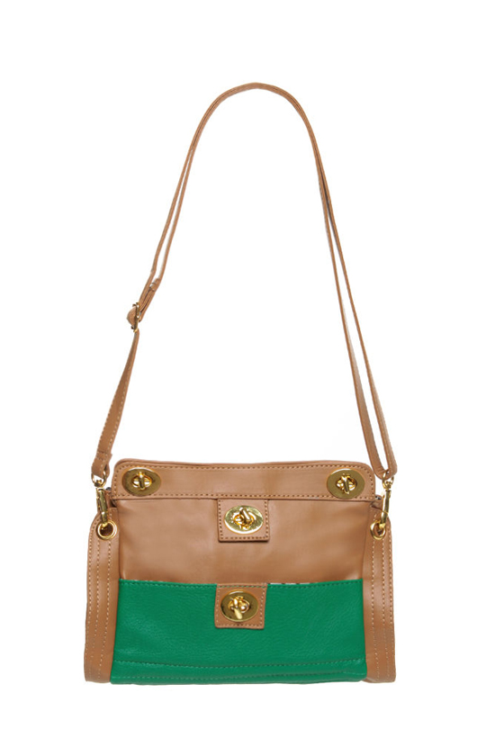 Amusement Ride Brown and Green Purse