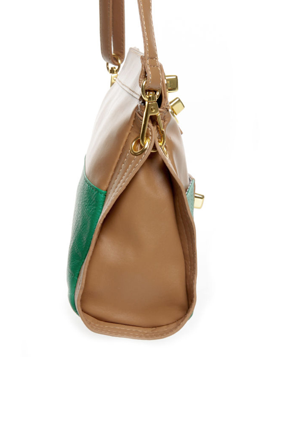 Amusement Ride Brown and Green Purse