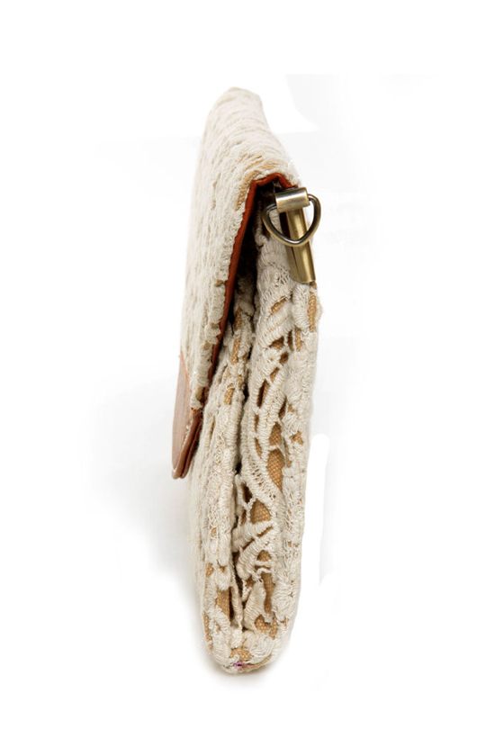 Lace, Lady, Lace Tan and Cream Lace Clutch