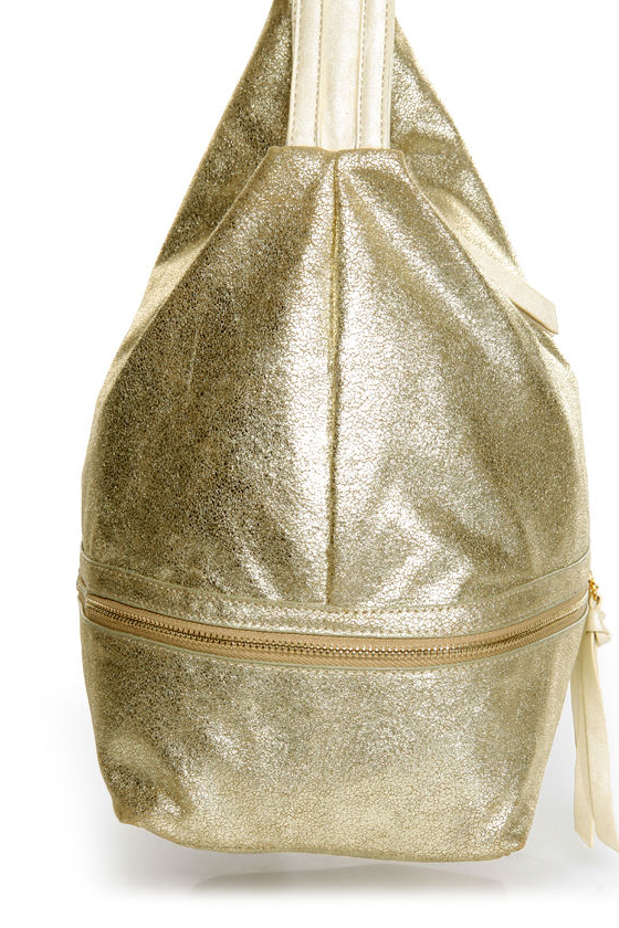 Raw Materials Gold Hobo Bag