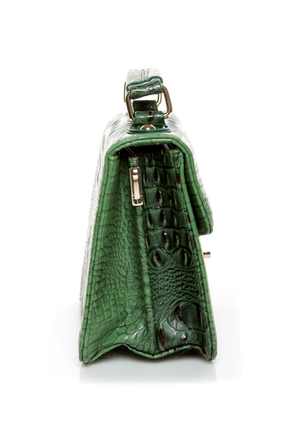 Later Gator Green Alligator Purse