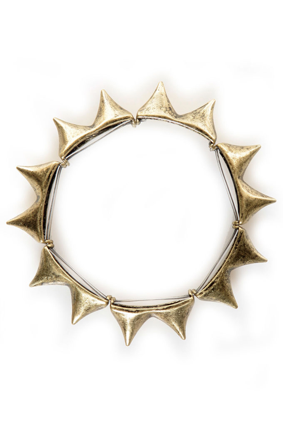 Sharp Dresser Gold Spike Stretch Bracelet