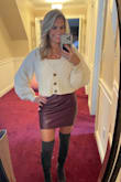 I love this skirt! I ordered it in a medium but returned it for a small. So definitely order your true size. I was worried it would be to snug but it fits perfectly. - Brandy P.