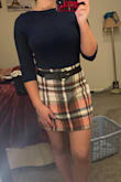 Size up from your usual and it should be just right. Medium is still a bit snug but not uncomfortable. Cute fall piece. - Kendra T.