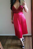 This bodysuit was so comfortable and sexy on. I wore it to a wedding and received so many compliments. The midi skirt is from Lulus as well. - Sophie L.