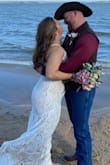 This dress was affordable and perfect for my lake side wedding! - Laci N.