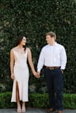 Wore this for my engagement pictures. SIZE DOWN TRUST ME. I'm a medium in literally everything--I ordered a small and medium and the small even had some room. The print on this is SO elegant and flattering. You need this dress, period! - Sayde C.