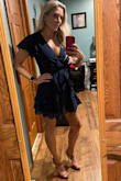 I'm normally size small but ordered a Medium which was perfect.  The dress is so cute & comfortable. - Mallisa D.