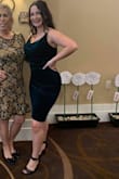 I AM OBSESSED WITH THIS DRESS!! I was a little worried about buying this because it was clearly very form-fitting. However, it hid my lil pooch and showed off my curves very well. I had to take the straps up 2.5 inches, as I am pretty short, but once I did that, it looked amazing. I received non-stop compliments about how pretty the dress is and how great it looked on my body. 15/10 recommend. - Haley O.