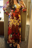 I was skeptical about this dress. I don't usually choose long dresses since I'm on the shorter side, and I'm not usually one for sheen. I got SO many compliments! It's comfy, forgiving, and totally unique. I'll definitely be making an excuse to wear it again! - Elysia D.