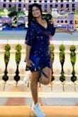 This dress fit perfectly and was the right amount of sparkle for a girls weekend trip to Vegas! The material is great, the neckline is perfect. The drape and fit were wonderful. - Natasha K.