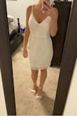 Changed in to this dress after my wedding. It was really cute and perfect for the occasion! I ordered a small but it could have been slightly tighter so I maybe should have went with xs but it was still cute. - Olivia N.