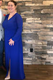 Beautiful dress and colour . Around the bust it did come a little too low and the slit did come up to high as well but it fit like a glove and was great quality - Jasmyn J.