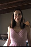I bought this dress for a wedding and it fit perfect. I only had to trim a little the length since the shoes that I wore were not very high.
It's very comfortable for dancing and very elegant. You can't go wrong with this dress. - Luisana G.