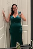 I ended up buying an extra large bc I was worried about my large bust size. It fit perfectly! It's more of a soft polyester than a silk but it's super comfy and thick. I'm going wear it for the CMAs and I look forward to it. - Melanie W.