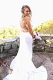 I ordered this dress for our spur of the moment wedding, (on a Thursday) shipping time was literally 2-3 days! I had time to have the length altered since it was so long on me. We were married that next Friday and I got so many compliments on my dress! - Brandy P.