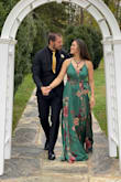 This dress is extremely comfy and elegant at the same time! I wore this dress to a friend's wedding and it had rave reviews! The color pattern and design is outstanding! It was a bit long but nothing high heels can't fix. It was also a bit lose but I am glad the straps were able to be adjusted. - Soh-Yoke B.
