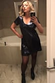 Based on reviews, I ordered the small. I loved it. Wore it to see Lady Gaga which was perfect because many guests were sparkling. Originally wore fishnet stockings but the sequins were getting caught while I walked so I changed to nylons. Fun dress - Sarah R.