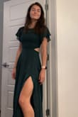 This is literally the most amazing dress ever. I bought it for my friend's wedding that I'm going to in a couple of weeks and WOW I have never felt like more of a baddie in it. It fits perfect, just is a little long, even with the 4" heels I tried it on with. But I loooooove this dress. Can't wait to wear it. Also sorry I didn't get the length in the photo. But it is a little long so I will be getting it hemmed. - Lauren M.