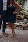 Great quality dress! Got some compliments.  It does ride up a bit if you are planning to dance, but otherwise it was a great fit! - Meredith S.