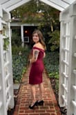 Purchased this dress for my 5 year wedding anniversary. It was a perfect fit. I was going to get a strapless bra, but took advice from other reviews and just went without one! It was very comfortable and the material is thick and stretchy. - Serita D.