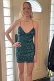 This dress is exactly what my daughter wanted and it fit her perfectly! Ordering was easy. Shipping was fast and the size estimator was pretty accurate. It had her sized as an XS, but it was out of stock. We ordered a small and it fit her perfectly for her leg length. - Ashley P.