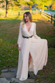 Got this for my engagement shoot and loved it! I got a small.. I did have to tie it very tight to give my waist some love since I'm not a curvy girl to give it some shape but I LOVE it! - Julie C.