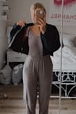 Cute jumpsuit but baggier than I thought it would be. Really soft and comfy tho - Jenna W.