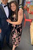 I love this dress and got so many compliments. Love the fit and fabric, my only complaint is that the fabric at the top tends to roll, exposing the rubber strips meant to hold it up. - Ariel Z.