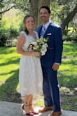 We got married at the courthouse and had a backyard celebration and this dress was perfect. It fit me just right and was very flattering. Plus it has pockets! So helpful for carrying my phone and lipstick. - Elena S.
