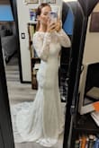 I love this dress. It was also my fiancee's favorite for our upcoming elopement. You will need a backless sticky bra. And I also got a low-rise slip shaper as well. The backless and see-thru shoulder aspect does make the undergarment part more challenging. It is also fair to note that the fabric is thinner than what it appears in the photos. I can't wait to wear it. At 5'8 it is also long enough for me to be able to wear 4' heels. - Nicole M.