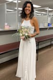 I had a bad experience buying my wedding dress from a random website, and going through Instagram, I found Lulus.com. I looked at this dress, and thought "yes, that's going to be the perfect backup plan"! Having just a week to find a new dress for my wedding, I paid for express shipping and my dress was there in time (3 days) and perfect for the price! For me it was a little large, because by their size chart, I was between small and medium, I should have bought the small, it would have looked better. Other than that, I know where to look for a dress if I need one. - Melanie M.