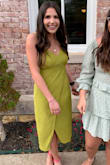 If you're wanting something fun but also comfortable, definitely go with this dress. The bright green was so different. I paired it with hot pink heels and felt like a fashionista. Very comfortable, material was great, and the fit was perfect. - Sabyn M.
