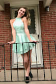 I love this dress. Any opportunity I have to wear it I will. I got it for my sorority formal and it was perfect. The fabric is not stretchy whatsoever so make sure you get the fit right! The skirt lifts a lot when you twirl (and you have to twirl in this dress) so be prepared! - Haley C.