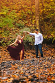 This dress gave the drama I wanted for my engagement shoot. It is lengthy for someone my height, but can definitely be hemmed. For the occasion I did not get it hemmed, instead just wore 5 inch heels. The chiffon fabric can be steamed at home but needs to be dry cleaned. I originally ordered the red color which is also a nice vibrant color but for the shoot I chose the wine. Definitely recommend this dress. - Jennifer R.