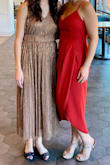 I purchased this for a fall wedding in Nashville and received so many compliments. Paired it with camel-nude heels and a wrap for the outdoor ceremony, and it was perfect. I was able to fit perfectly up top without a strapless, it was very comfortable all night. I do agree with others that the slit of the skirt goes a little high, but you just have to be aware of it. - Abby H.