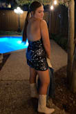 I wore this dress to homecoming and I absolutely loved it! I am 5'9 so it was a tad short when jumping around but it hung very nicely. It was super flattering for my girls that don't want a skin-tight painted on the dress but still want something to show their figure. The straps are not adjustable so just we weary I did have to tie them up a little since I have a little bigger bust. It was very comfortable as well! 10/10 recommend - Addie M.