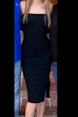 This dress is perfect! The size ran perfect, the length was perfect. We didn't have to do anything to the dress. Very comfy material too. - Jeannie S.
