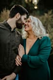 I bought this dress for engagement photos and it is truly beautiful. It's very light and airy while on, the color is brilliant, but they don't lie by saying deep plunge neckline. I tried to pin it quickly before the photo shoot because my ladies run large as of late. I never received so many compliments on a dress before like this one! It may have been a little snug for me, but I think that was poor measurements (and a little denial) on my end. Very flattering shape for curvy women! Just take proper measurements. - Lindsay M.
